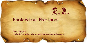 Raskovics Mariann névjegykártya